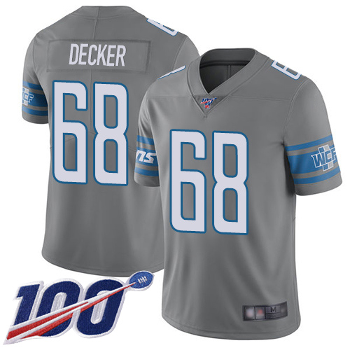 Detroit Lions Limited Steel Men Taylor Decker Jersey NFL Football #68 100th Season Rush Vapor Untouchable->youth nfl jersey->Youth Jersey